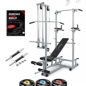 Saporigo 20-in-1 Multi-Workout System with Complete Weight & Rod Combo and Guided Fitness Notebook