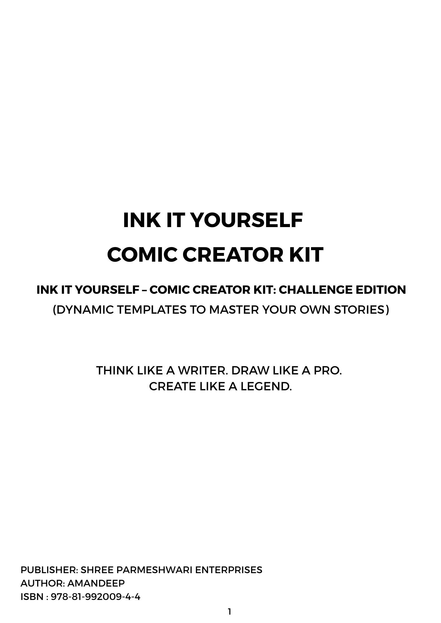 Saporigo Ink It Yourself Comic Creator Kit Challenge Edition | 152 Pages | Advanced Comic Drawing Workbook | Dynamic Panel Layouts for Manga & DIY Comics | Spiral Bound | ISBN 978-81-987846-1-2 - Image 2