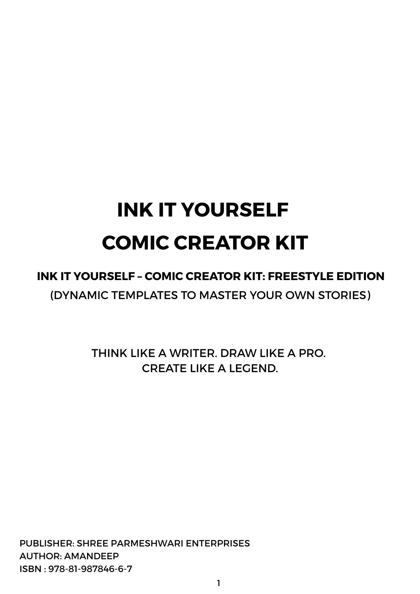 Saporigo Ink It Yourself Comic Creator Kit Freestyle Edition | 176 Pages | Blank Comic Book for Artists | Open Layouts for DIY Comics, Webtoons & Graphic Novels | Spiral Bound | ISBN 978-81-987846-6-7 - Image 2