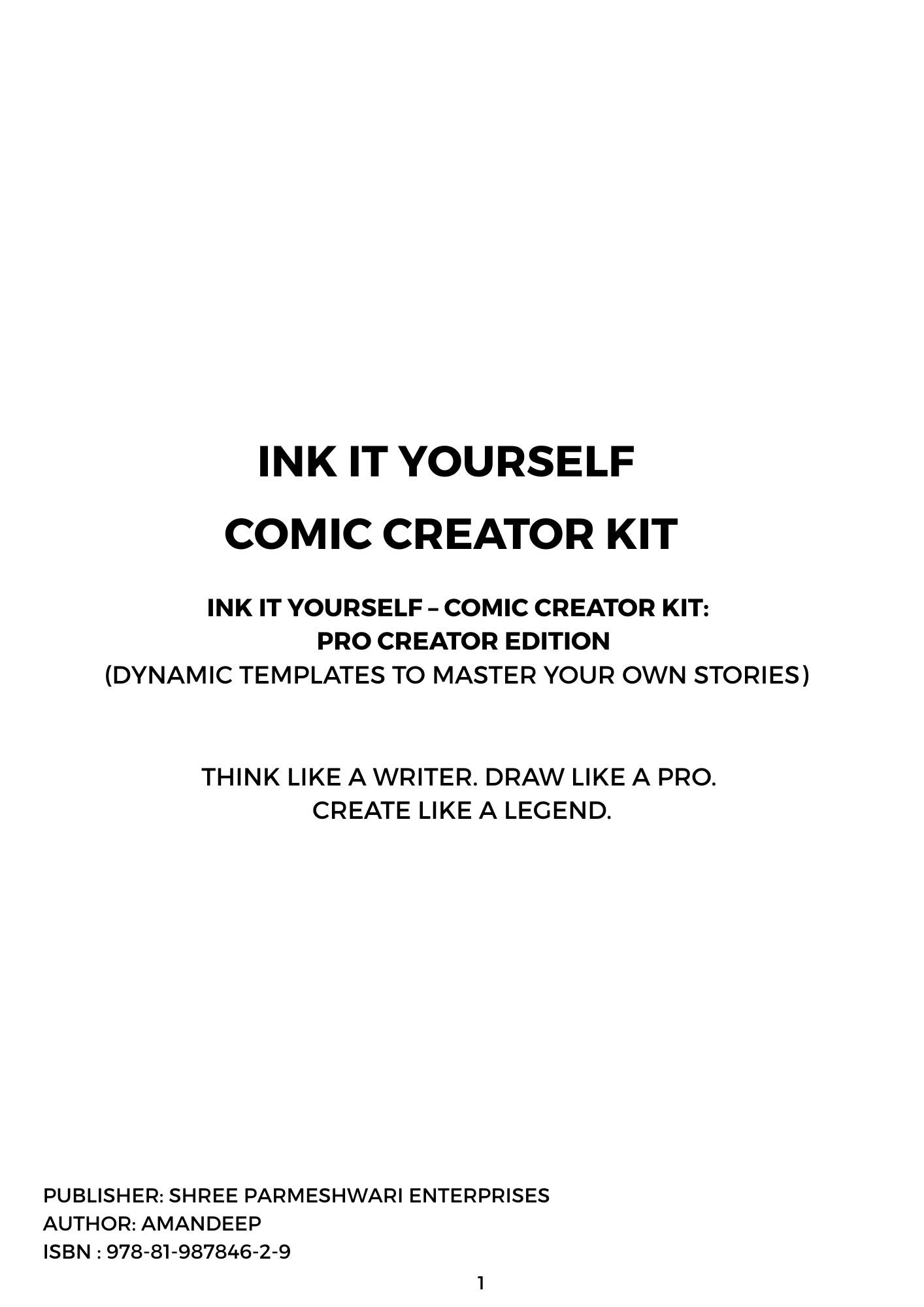 Saporigo Ink It Yourself Comic Creator Kit Pro Creator Edition | 306 Pages | Advanced Comic Drawing & Graphic Novel Planner | Professional Panel Systems | Spiral Bound | ISBN 978-81-987846-2-9 - Image 2