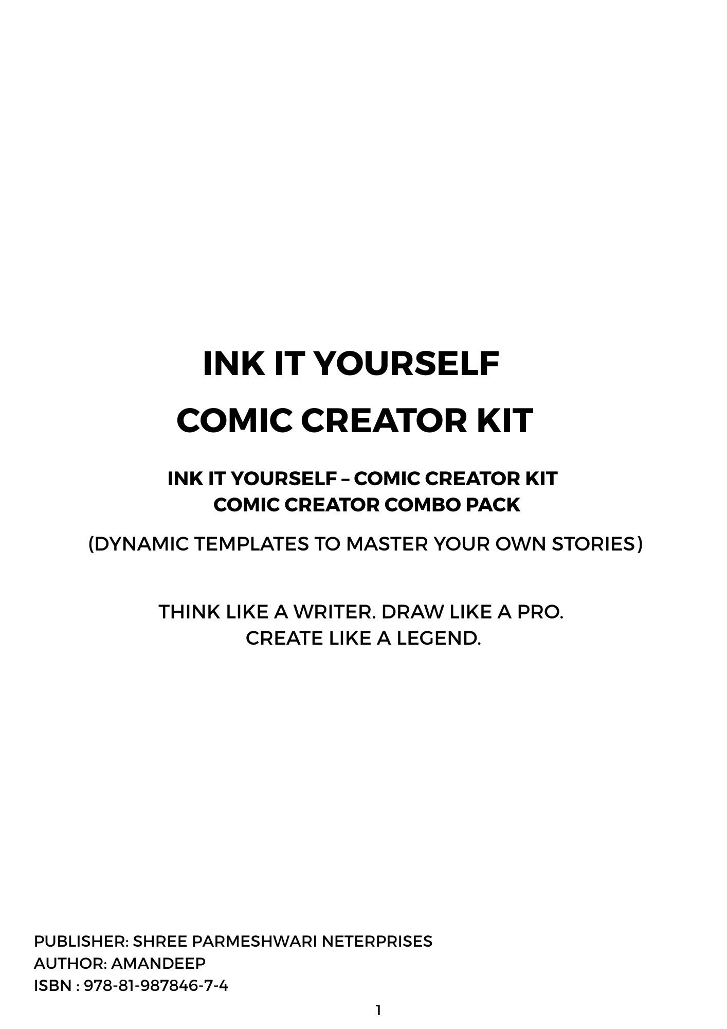 Saporigo Ink It Yourself Comic Creator Combo Pack | 440 Pages | Complete DIY Comic Making Kit | Starter to Pro Templates | Spiral Bound | Creative Drawing & Storytelling Kit | ISBN 978-81-987846-7-4 - Image 2