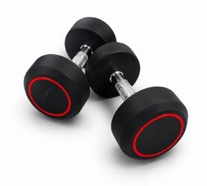 Saporigo Bouncer Rubber Coated Dumbbells Pair – Anti-Slip Home Strength Training Weights
