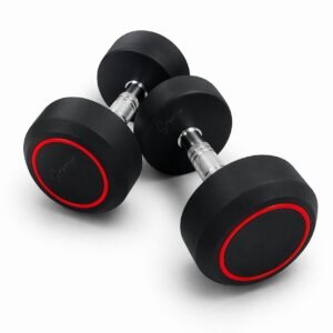 Saporigo Bouncer Rubber Coated Dumbbells Pair – Anti-Slip Home Strength Training Weights