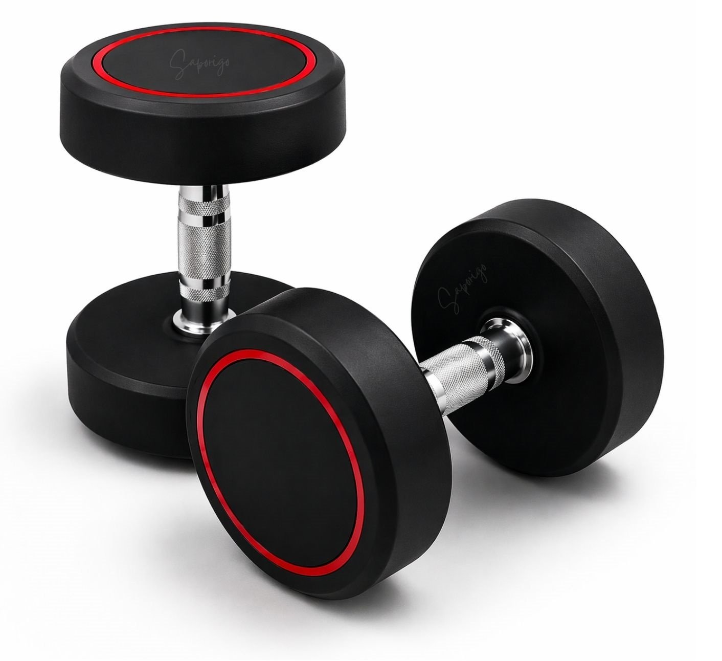 Saporigo Bouncer Rubber Coated Dumbbells Pair – Anti-Slip Home Strength Training Weights - Image 3