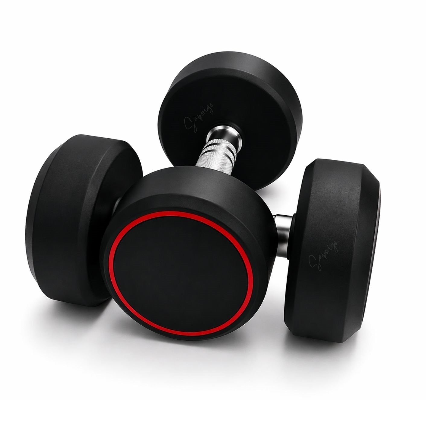 Saporigo Bouncer Rubber Coated Dumbbells Pair – Anti-Slip Home Strength Training Weights - Image 2