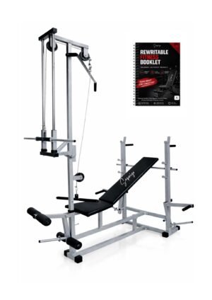 Saporigo 20-in-1 Heavy Duty Adjustable Bench – Lat Pulldown & Double Support System