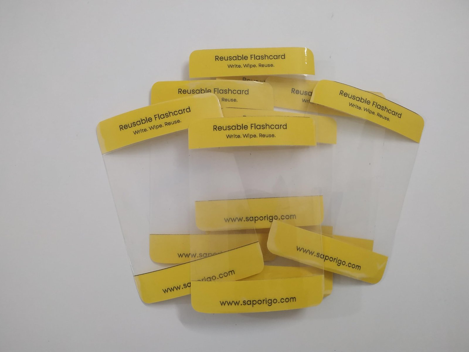 SAPORIGO Transparent Rewritable Flash Cards A7 Size | Clear Wipe-Clean Study & Tracing Cards - Image 2