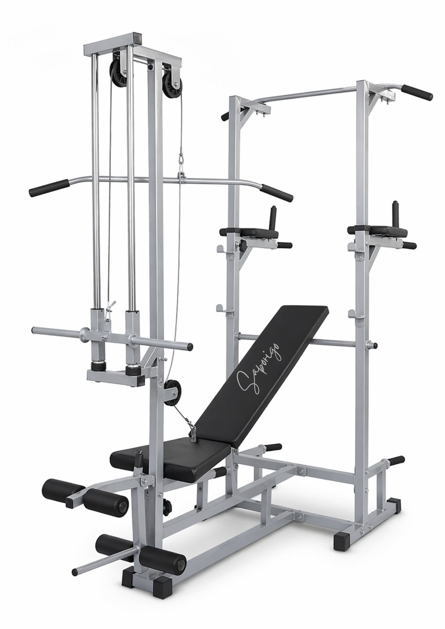 Saporigo 20-in-1 Multi-Workout System – ABS Tower & Adjustable Gym Bench
