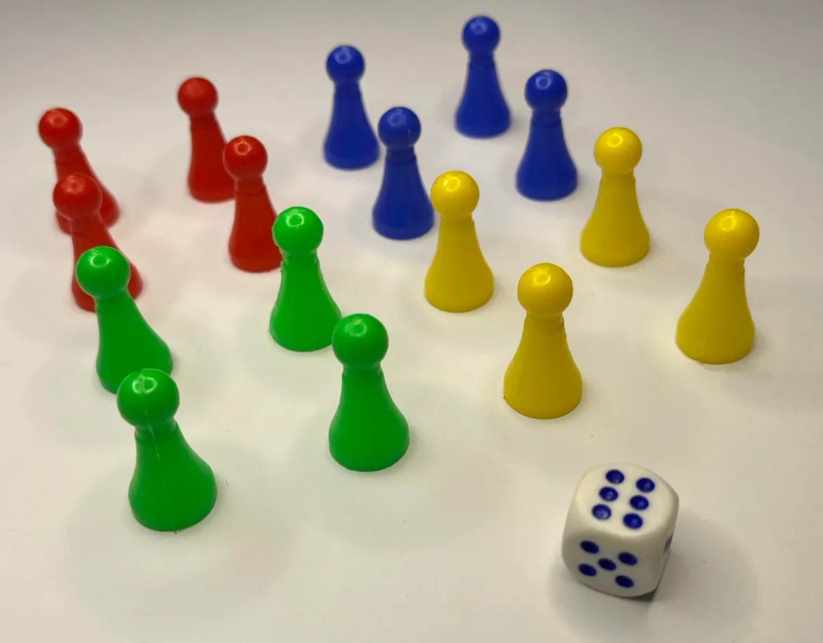 SAPORIGO Premium Ludo Game Accessories Set | 16 Multicolor Pawns (Tower Shape) with Dice | Replacement Tokens