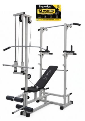 Saporigo 20-in-1 ABS Tower & Adjustable Gym Bench | Home Gym Workout System + Fitness Premium