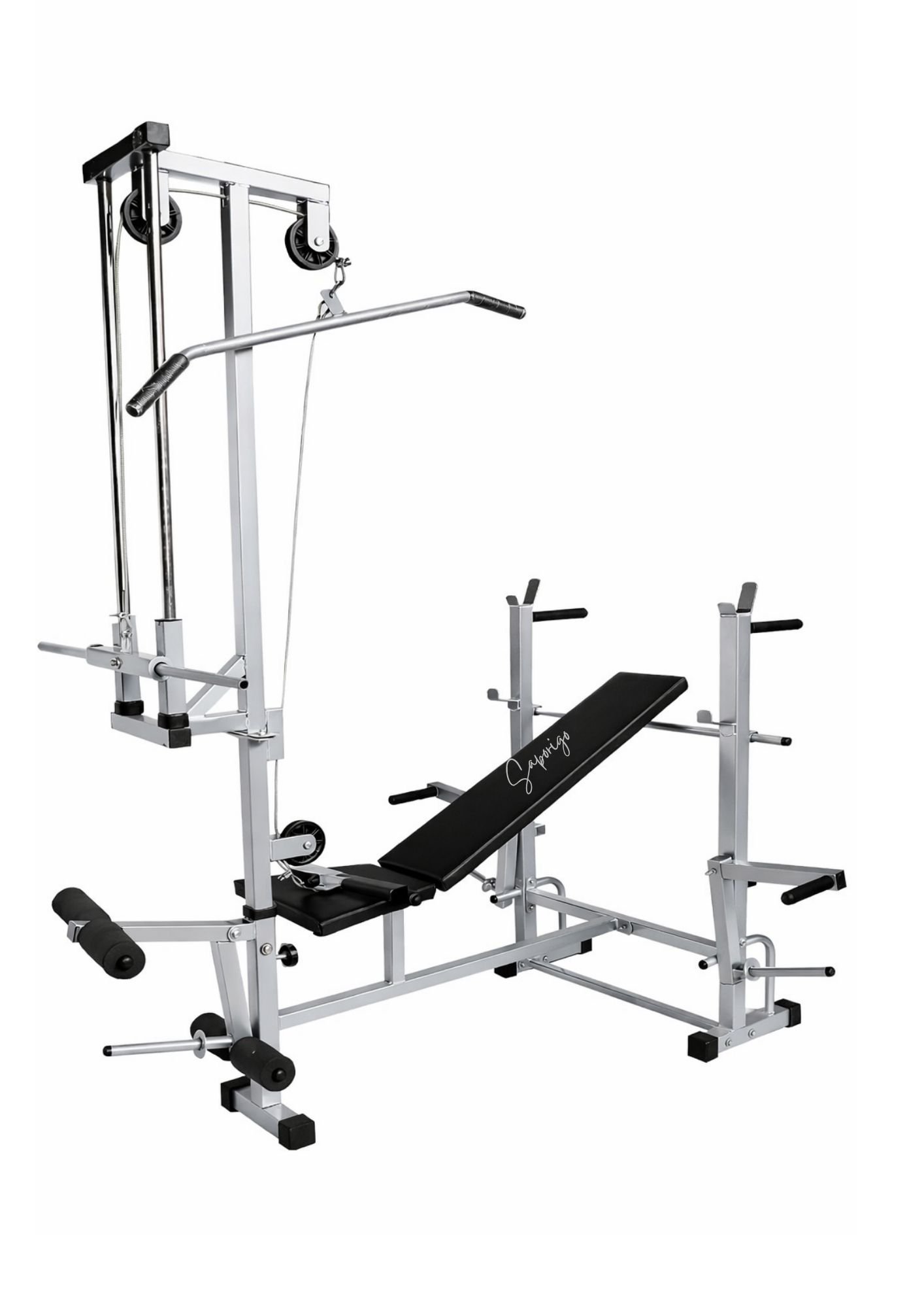 Saporigo 20-in-1 Single Support Adjustable Gym Bench with Lat Pulldown & Leg Extension | 190 KG Capacity - Image 4