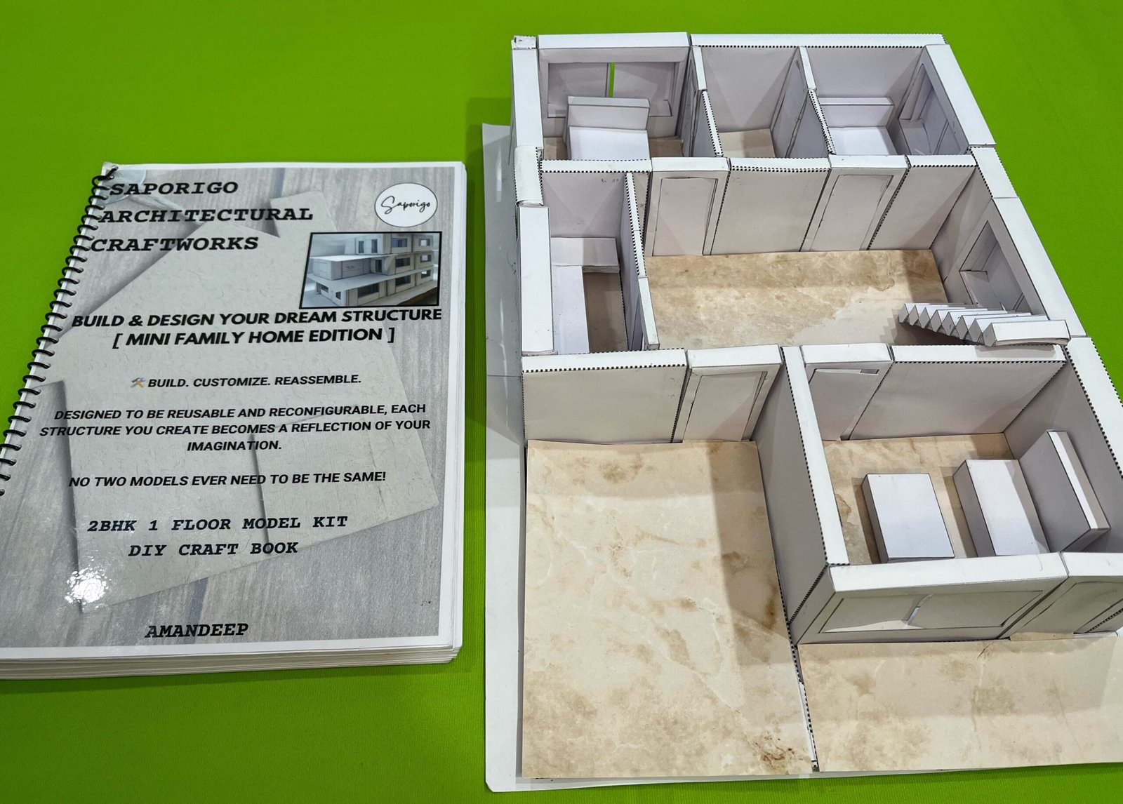 SAPORIGO Architectural Craftworks SAC V1: Mini Family Home Edition | DIY 2BHK Model Kit Craft Book - Image 12