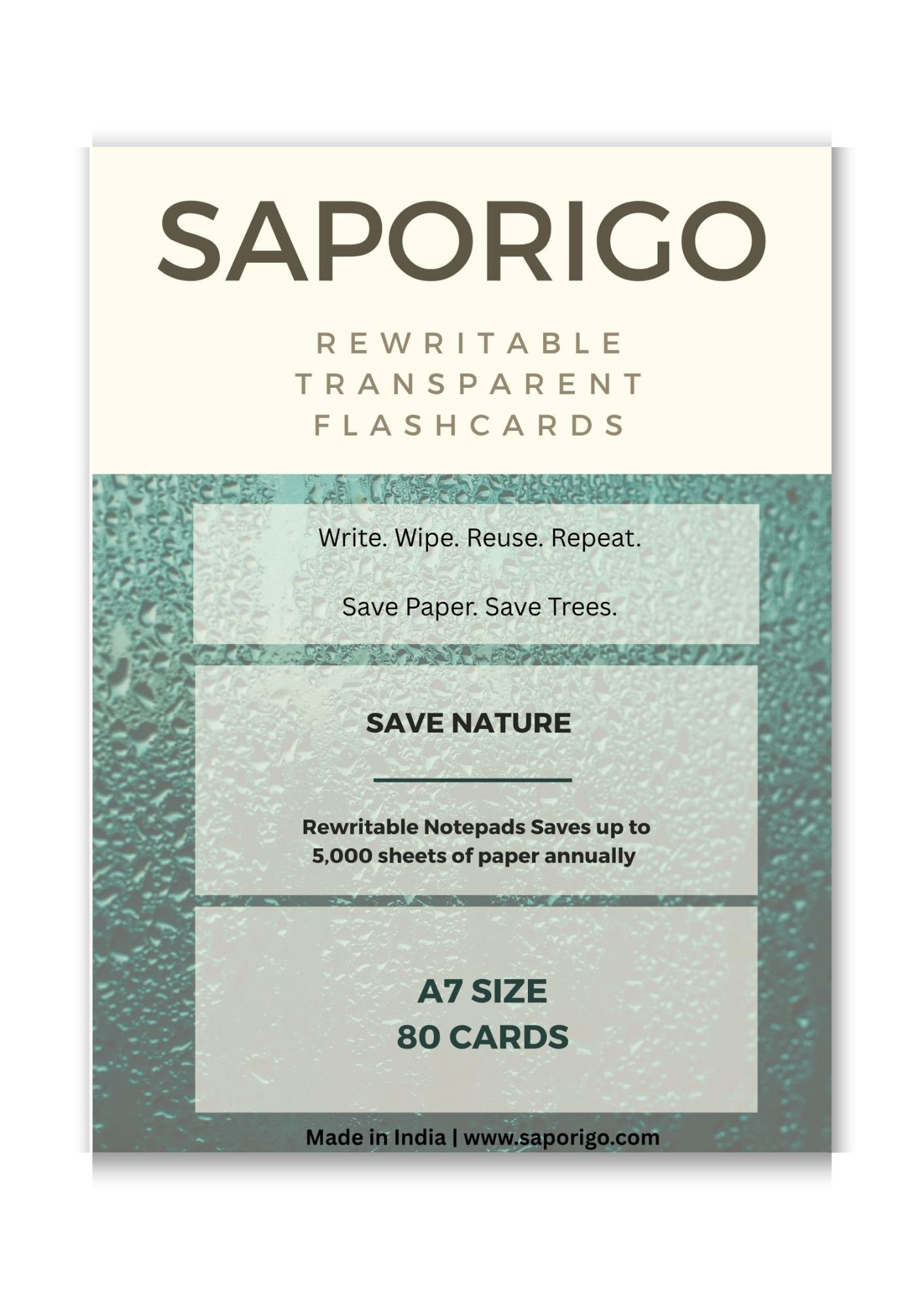 Saporigo Transparent Center Flash Cards
